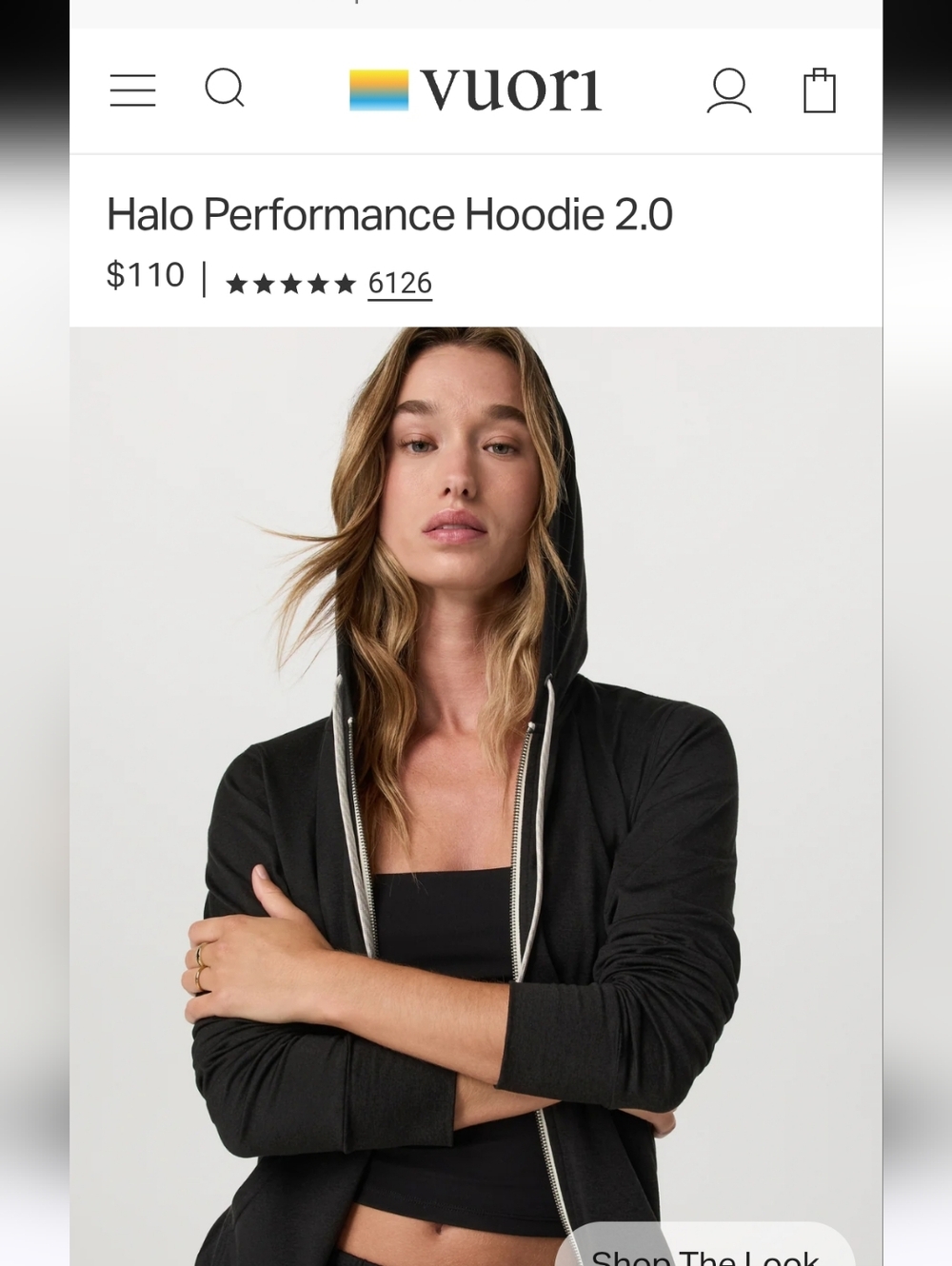 Vuori Halo Perfomance Hoodie 2.0 Sz XS Black Heather